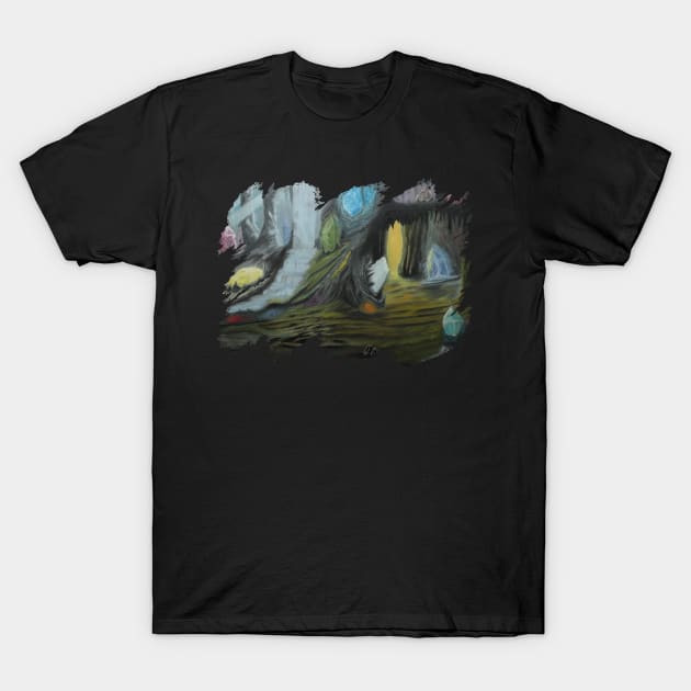 Crystal Caverns T-Shirt by ShiftyPumpkin